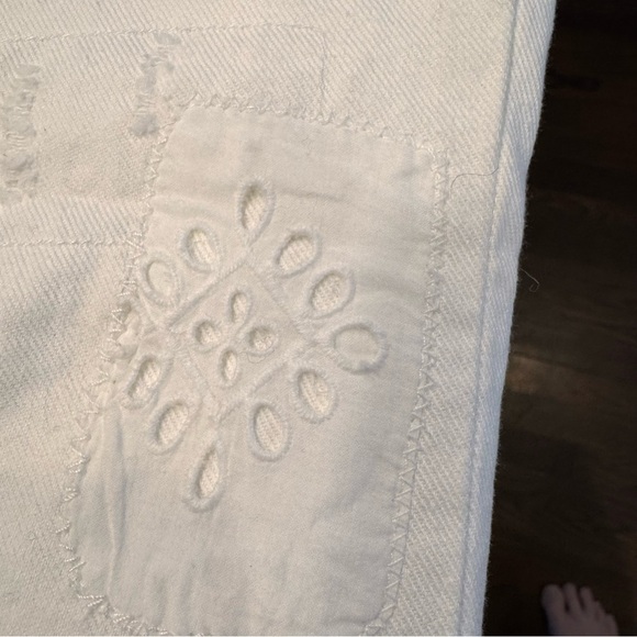 Lauren Ralph Lauren Women's White Eyelet Jeans Relaxed Taper Size 14 NWT $195 - Picture 9 of 14